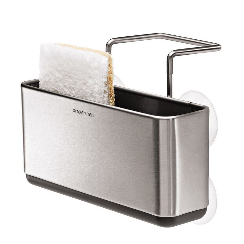 simplehuman Sink Caddy Sponge Holder, Brushed Stainless Steel, 1 of 5