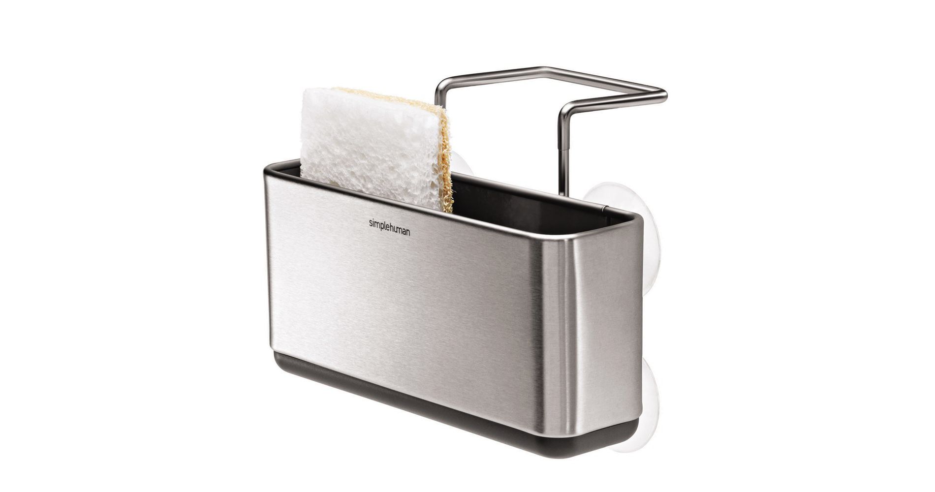 simplehuman Slim Sink Caddy Sponge Holder, Brushed Stainless Steel