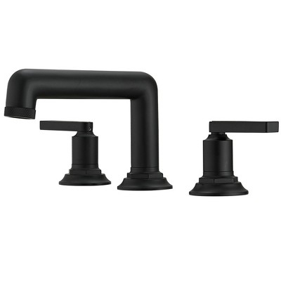 BWE 8 in. Widespread Double Handle Bathroom Faucet 3 Holes Vanity Sink Water-Saving With Metal Drain