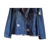 Women's Distressed Denim Jean Jacket - White Birch - 3 of 4