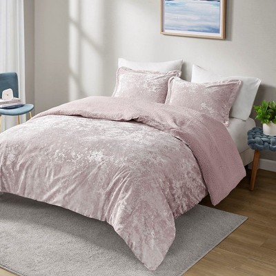 Sapphtopaz 2PCS/3 PCS Crushed Velvet Reversible Comforter Set,Bed Set with 1 Comforter,1/2 Shams,Bedding Set Machine Washable