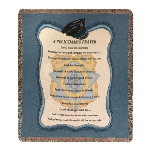 Manual Woodworks and Weavers A Policeman’s Prayer Blanket – Patriotic Christian Throw for Law Enforcement Tribute Decor - 1 of 3