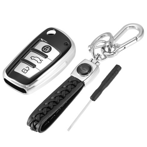 Unique Bargains 3 Button Remote With Keychain Key Fob Cover For Audi A1 A3  Q3 Q7 Silver Tone : Target