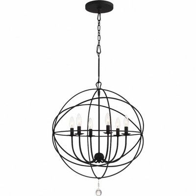 Crystorama Lighting Solaris 6 - Light Chandelier in  Black