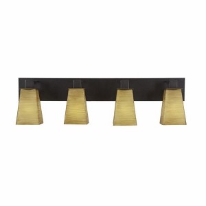 Toltec Lighting Apollo 4 - Light Vanity in  Dark Granite with 5" Square Cayenne Linen Shade - 1 of 1
