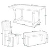 6-Piece Retro Dining Table Set with Upholstered Chairs and Bench, Solid Wood Frame, Foam Cushions for Kitchen or Dining Room - 4 of 4