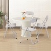 Homhougo Folding Chairs 2 Pack with Cushion, Outdoor & Indoor Event Portable Metal Folding Chairs,Beige - Set of 2 Beige - 3 of 4