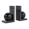 Stylish Orb Marble Book Ends for Home Decor Accent - Book Accessories for Bookshelf, Office Space, Home Library, or Desk - Set of 2, 6" - 3 of 4