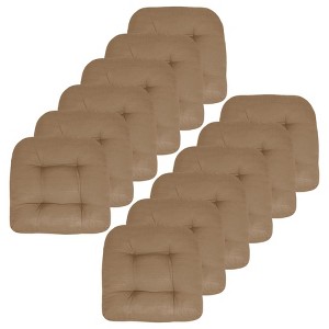 Patio Cushions Outdoor Chair Pads Thick Fiber Fill Tufted 19" x 19" by Sweet Home Collection® - 1 of 4