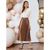 INSPIRE CHIC Women's Party Elastic Waist Metallic Shiny Accordion Pleated Midi Skirt - 2 of 4