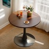 Hrinhom 23.6"W Round Coffee Table,Mid Century Dining Table with Metal Base - 2 of 4