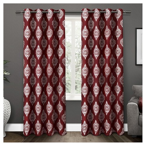 burgundy and gold curtain panels