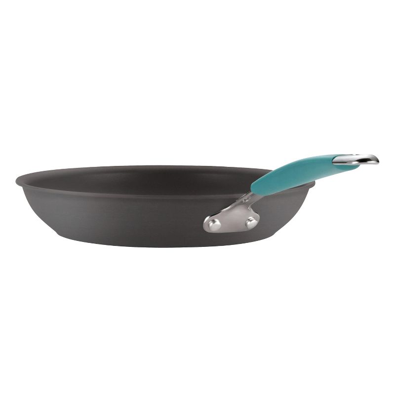 Rachael Ray Twin Pack Hard-Anodized Nonstick Skillet Set with Handles - Gray with Agave Blue, 4 of 5