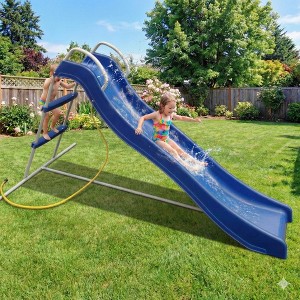 Toddler Slide Kids Climber Slides Baby Slider For Toddler, L Shaped Indoor Outdoor Playground Playset With Basketball Hoop, Storage, Telescope Toy Easy Assembly Gift For Boys And Girls