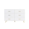 CAVINAS 6 Drawers Dresser Chest of Drawer Closet Organizers and Storage with Golden Handle and Golden Steel Legs for Bedroom, Living Room - 4 of 4