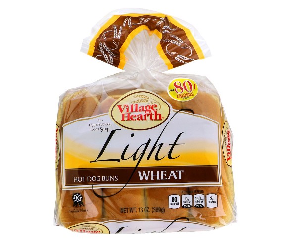 Village Hearth Light Wheat Hot Dog Buns 13 oz