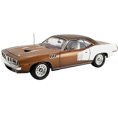 1971 Plymouth Barracuda Tahitian Walnut Metallic & White Limited Edition to 402 pieces Worldwide 1/18 Diecast Model Car by ACME