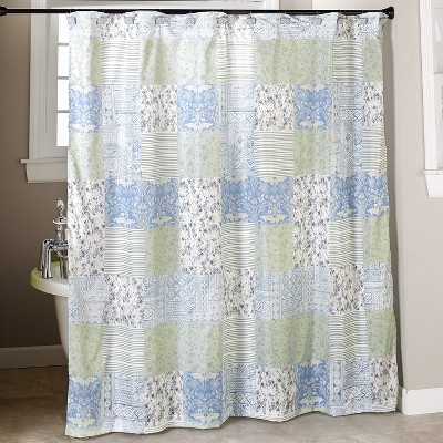 Lakeside Madeleine Patchwork Shower Curtain - Bathroom Farmhouse Accent
