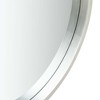 Aghana Digitals Retro Round Wall Mirror with Soft-Touch Silver Finish, Solid Paulownia Wood Frame & - 3 of 4