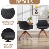 Suede Black Modern Swivel Office Accent Arm Chair with Oak Wood Legs for Small Space - 3 of 4