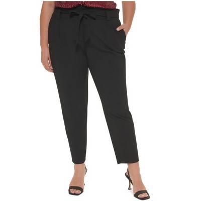 Calvin Klein Pleat Front Belted Tapered Ankle Casual Pants