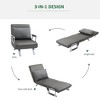 NicBex Convertible Sleeper Chair,Modern Folding Sofa Bed with Steel  Frame,Modern Couches with Pillows  for Living Room,Light Gray/Dark Gray - 4 of 4