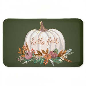 Stupell Industries Floral Pumpkin Fall Greeting Printed Anti-Fatigue Floor Mat, design by Caroline Alfreds, 30"x18" - 1 of 4