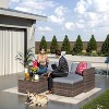 Acekool 5-Piece Outdoor Patio Furniture Set – All-Weather Wicker Sectional Sofa with Glass Coffee Table and Soft Removable Cushions - 2 of 4