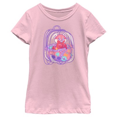 Girl's Turning Red Red Panda Backpack Mei Lee T-shirt - Light Pink - X ...