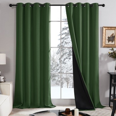 Deconovo Satin 100% Light sheiled Curtains 2Panels For LivingRoom or Bedroom