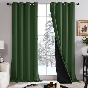 Deconovo Satin 100% Light sheiled Curtains 2Panels For LivingRoom or Bedroom - 1 of 4
