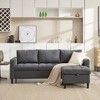 SKRAN Small Sofa 3 Seats Sofas with Storage Chaise , L-Shaped Couch for small space Living Room, Bedroom Office,Dark Gray - 4 of 4