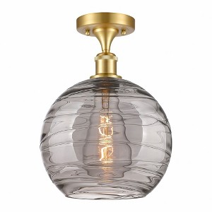 Athens Deco Swirl - 1 Light Semi-Flush Mount In Industrial Style-15 Inches Tall and 10 Inches Wide - 1 of 1