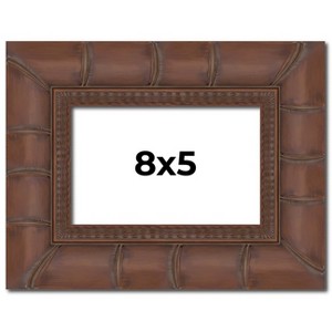 PosterPalooza | 8x5 Wide Bamboo Picture Frame, UV Acrylic, 4 Finishes - Brown, Black, Silver, and Natural - 1 of 4