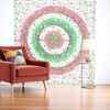 HomeRoots 88" X 84" Green Red And White Floral Cotton Hanging Tapestry - 2 of 4