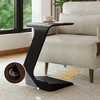 POVISON 15" Modern C-Shaped Side Table with Wheels, Black Color End Table, for Living Room - 4 of 4