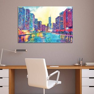 iCanvas Chicago River by Maja Wronska Canvas Print Wall Art - 1 of 3