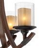 Franklin Iron Works Tafford Mahogany Wood Island Linear Pendant Chandelier 43 1/4" Wide Farmhouse Rustic 8-Light for Dining Room - 3 of 4