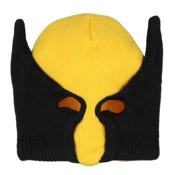 Marvel Wolverine Beanie X-Men Costume Character Mask Cuff Knit Beanie Hat Multicoloured