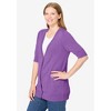Woman Within Plus Size Lightweight Short Sleeve V-Neck Cardigan - 4 of 4