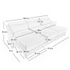 ModernLuxe Chenille Fabric Sofa with Ottoman & Lumbar Pillows, Ergonomic Sofa Couch for Living Room/Bedroom, Beige/Sky Blue/Green (2-4 Seats) - 4 of 4