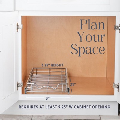 21-Inch Chrome Steel Pull-Out Cabinet Organizer