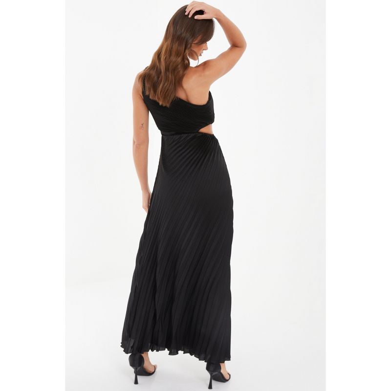 QUIZ Women's One-Shoulder Cut Out Waist Pleated Maxi Dress, 2 of 6
