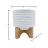 VisioGear Textured Planterr with Stand, Plant Pots for Living Room, Bedroom, White, 6"*6"*8" - 3 of 4