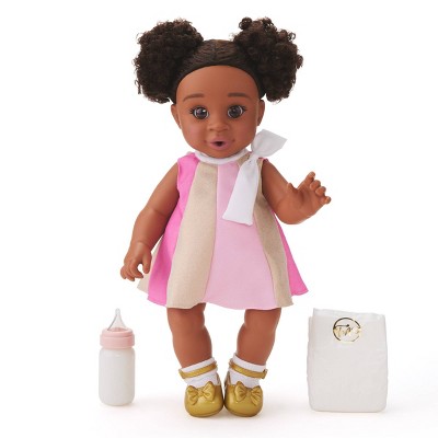 FAO Schwarz 14" Drink and Wet Baby Doll - Black Hair