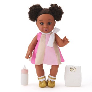 FAO Schwarz 14" Drink and Wet Baby Doll - Black Hair - 1 of 4