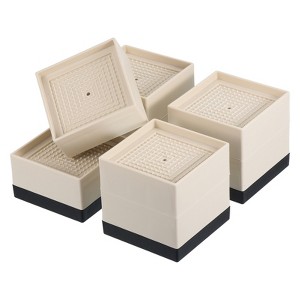 Unique Bargains Square Adjustable Non-Slip Couch Bed Furniture 1300 Lbs Risers - 1 of 4