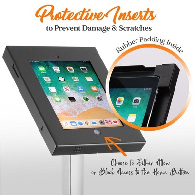 Adjustable Black and Silver Anti-Theft iPad Floor Stand