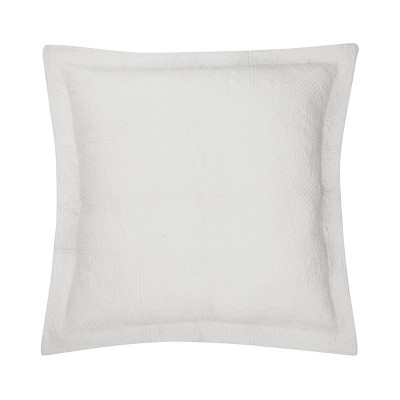 Venetian Tile-Inspired Cotton Euro Sham in Classic White