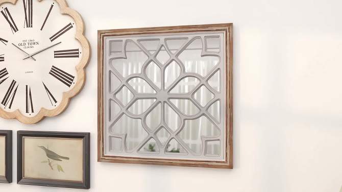 Wood Geometric Carved Wall Mirror White - Olivia &#38; May, 2 of 17, play video